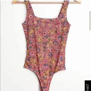Lulu’s Sheer Mesh Floral Bodysuit